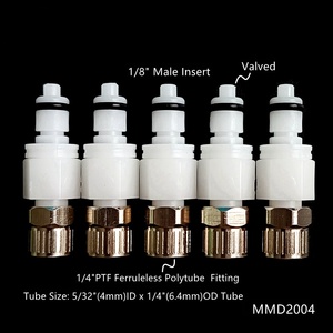 Acetal 1/8&quot; Flow Panel Mount Quick <strong>Coupling</strong> 4mmID 6mmOD Tubing Bulkhead Quick Disconnect Pipe Connector With Metal Lock Nut - Product Image 2