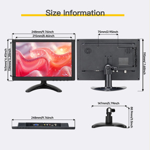 Monitor LCD portátil de 10,1 pulgadas con control remoto con altavoces duales integrados, entrada VGA BNC USB para CCTV para juegos, entrada USB, de 2 a pulgadas - Product Image 2