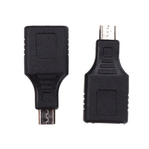 黑色USB 2.0 a型母对迷你USB 5针公插头OTG连接器适配器转换器笔记本电脑用F/M适配器 - Product Image 6