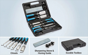 Bộ đục chế biến gỗ 8 Mảnh chuyên nghiệp-đục nhiều kích cỡ với 1 hướng dẫn MÀI & đá mài, công cụ có độ chính xác cao - Product Image 6