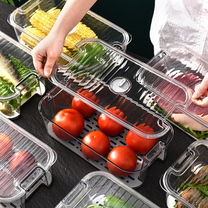 OWNSWING Stackable Refrigerator Organizer Bins With Lids BPA-<strong>Free</strong> Storage Containers Removable Drain Tray for <strong>Veggie</strong> - Product Image 3