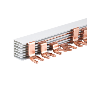 Fork <strong>Type</strong> 4P63A Row Terminal Block Copper <strong>Busbar</strong> C45 with PVC Insulating for Circuit Breakers - Product Image 1
