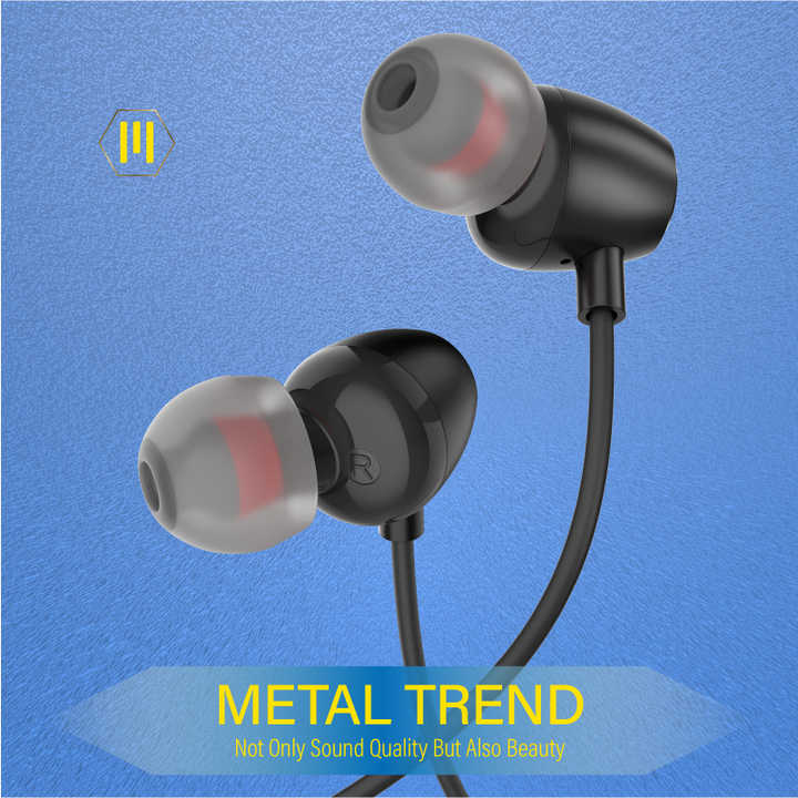 Earphone berkabel In-line 3.5mm, Earphone logam menutup telinga datar multiwarna, aksesori earplug Subwoofer kendali kabel