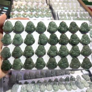 Toptan bir sınıf Myanmar açık yeşil Jadeite gülüyor Budda palet 20mm yeşim kolye takı sarkık DIY aksesuarları için - Product Image 2