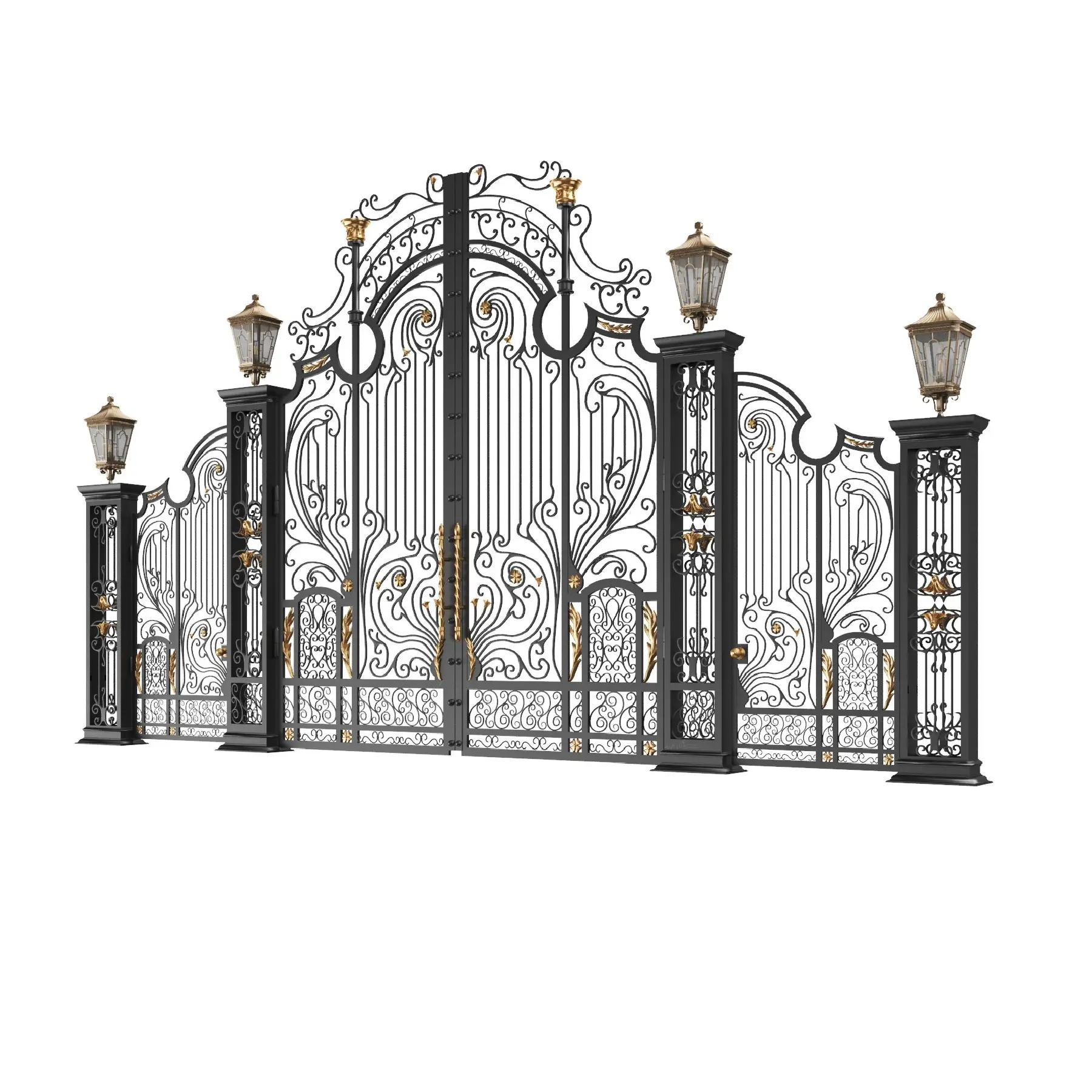 CBMmart good price main gate designs wrought iron gates fencing panel door modern automatic metal gates