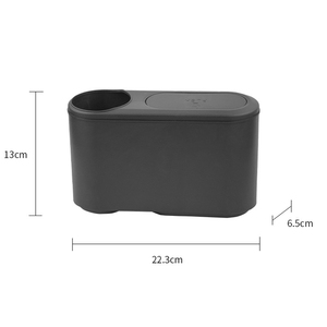 Mini <strong>Trunk</strong> Push Hanging Portable Car Bin Dustbin Organizer Container Small Car Garbage Can with Bottle Holder - Product Image 4