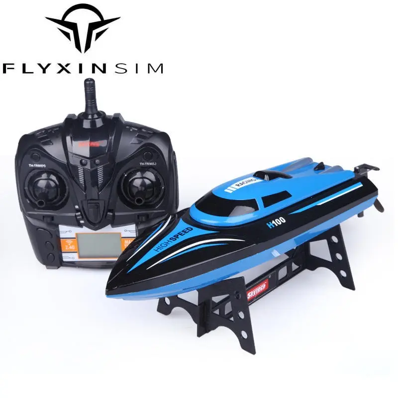 Flyxinsim Skytech H100 RC Boat 2.4GHz 4 Channel High Speed Remote Control Racing Boat With LCD Screen Screen Hobby RC Ship
