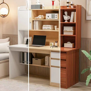 Multi funzione di legno computer tavolo scrivania studio scrivania per gli studenti con cassetti e libreria - Product Image 6