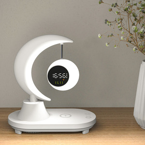 New Arrival Modern LED Music Ambient Lights Wireless Charging Smart Desk <strong>Lamp</strong> With BT Speaker <strong>Time</strong> Date Week Display Function - Product Image 5