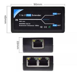 Extensor POE Gigabte de 2 puertos 10/100/1000Mbps con salida de entrada estándar IEEE 802.3af para cámara IP Extender 100 metros de rango POE - Product Image 4