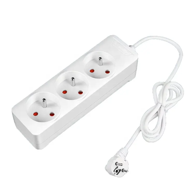 Honyar French Type Power Strip 3/4/5/6 Outlets 1.8m/3m/5m Power Cord Extension Socket