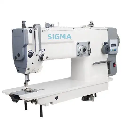 SIGMA Zigzag-máquina de coser Industrial para costura de tela, máquina de coser eléctrica sencilla de operado