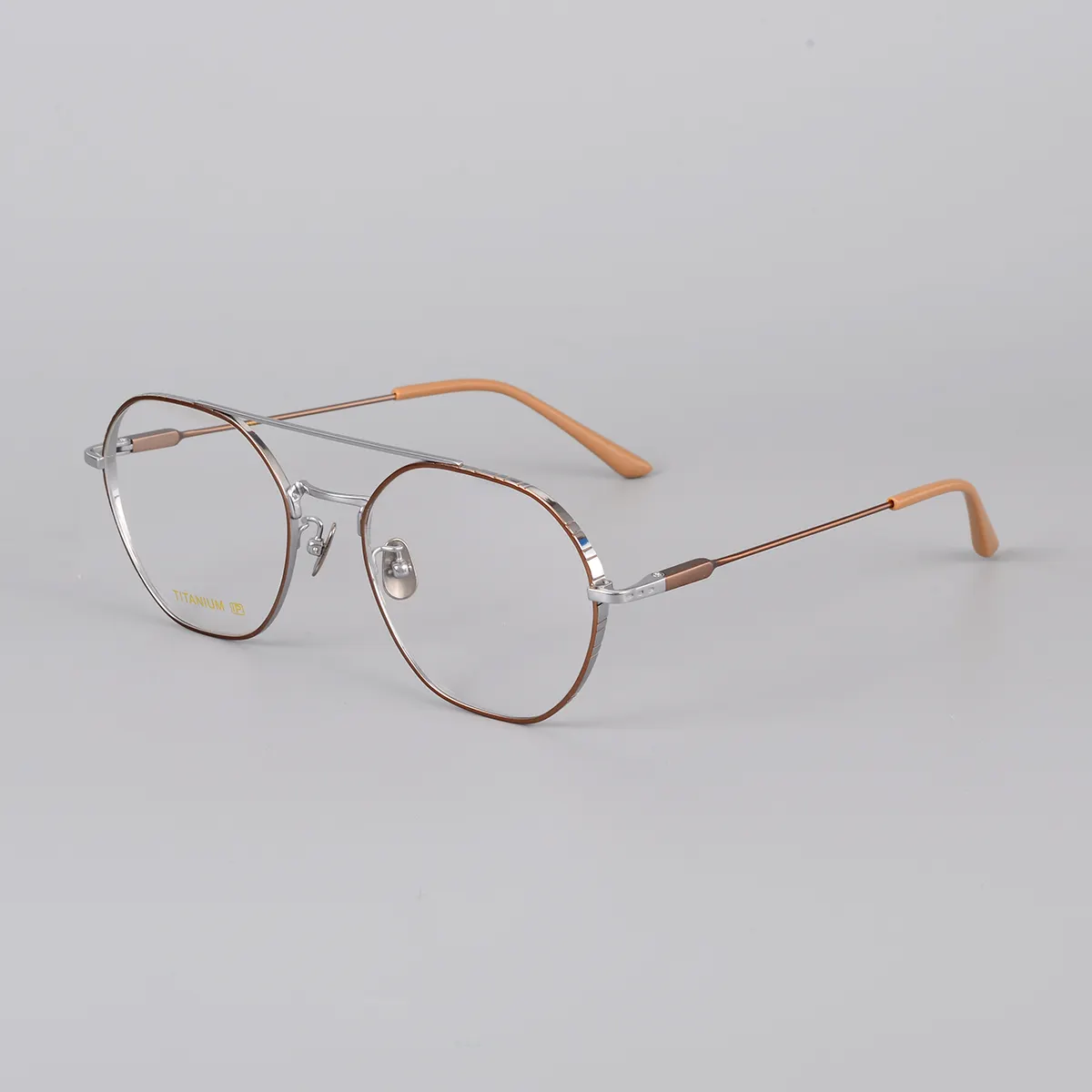 جسر مزدوج عالية الجودة الرجعية إطارات النظارات البصرية الكلاسيكية نمط إطار من التيتانيوم النظارات