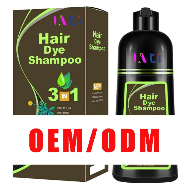 Venta caliente Black Magic Hair Color Shampoo Mejor Natural Bubble Plant Hair Black Dye Color