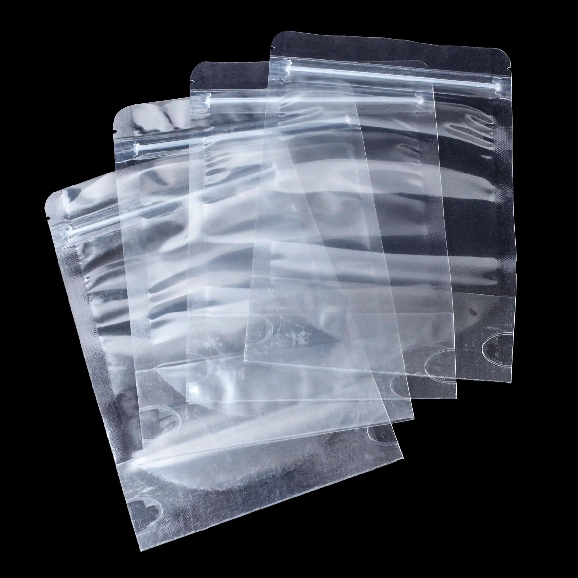 Tas kemasan plastik transparan, kantong penyimpan makanan ringan, pengunci ritsleting, kantong makanan