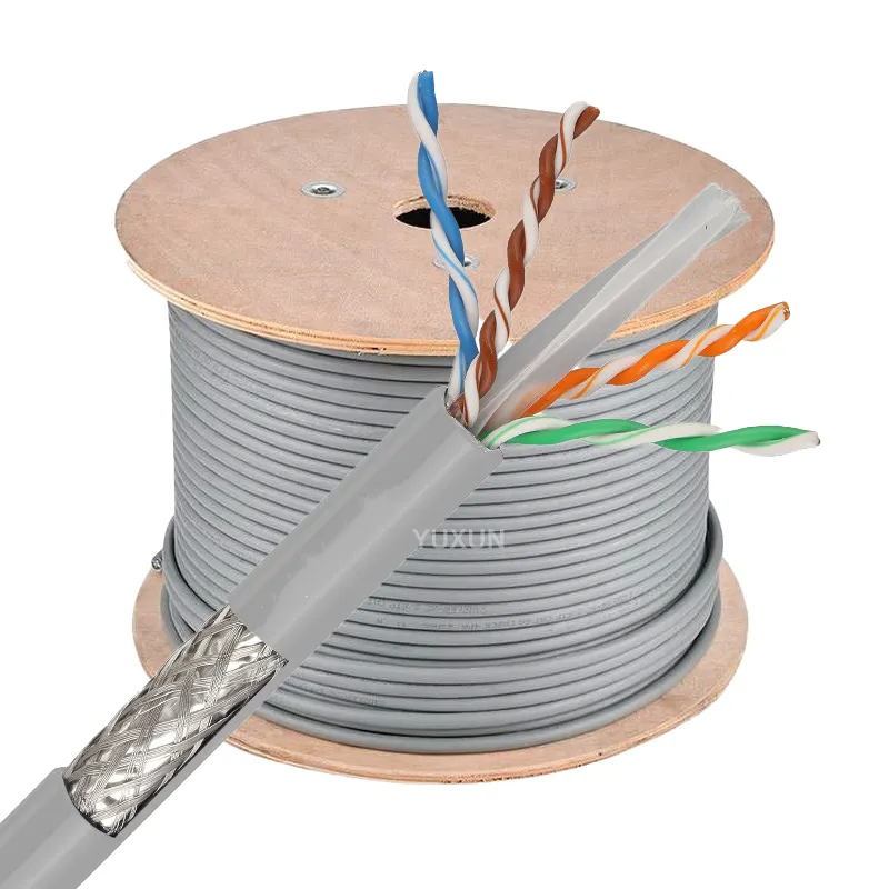 Câble intérieur PVC Cat6A S-FTP Lan 250 Mhz 1000 Mbps câbles réseau à grande vitesse Cat6