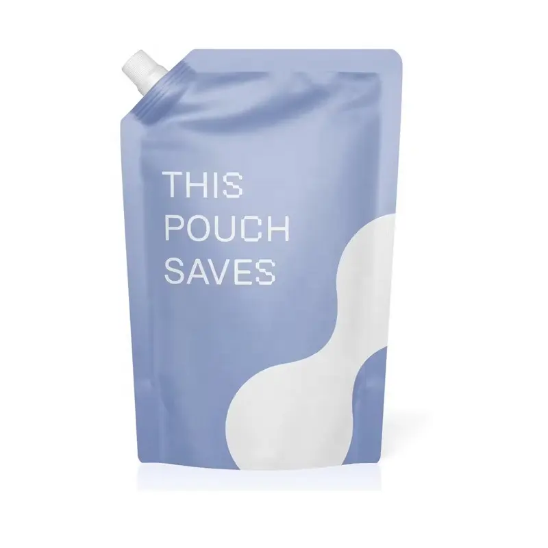 Matériel d'emballage de poche à bec personnalisé avec bec de paille intérieur pochette debout sac en plastique en aluminium