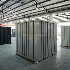 Grande distribuzione logistica flat pack magazzino impilabile pila e nido fatturato acciaio contenitori di stoccaggio con finestra - Product Image 6