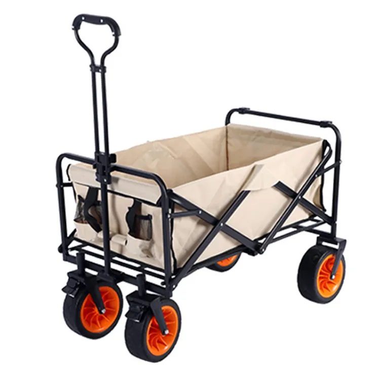 Carrozzone campeggio grande capacità All-terreno ruote per esterno pieghevole carro portatile spiaggia Wagon Utility carrello pieghevole