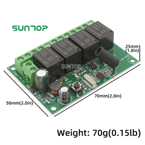 Telecomando universale interruttore DC 24V 4CH relè modulo ricevitore con 4 canali RF telecomando 433 Mhz trasmettitore - Product Image 2