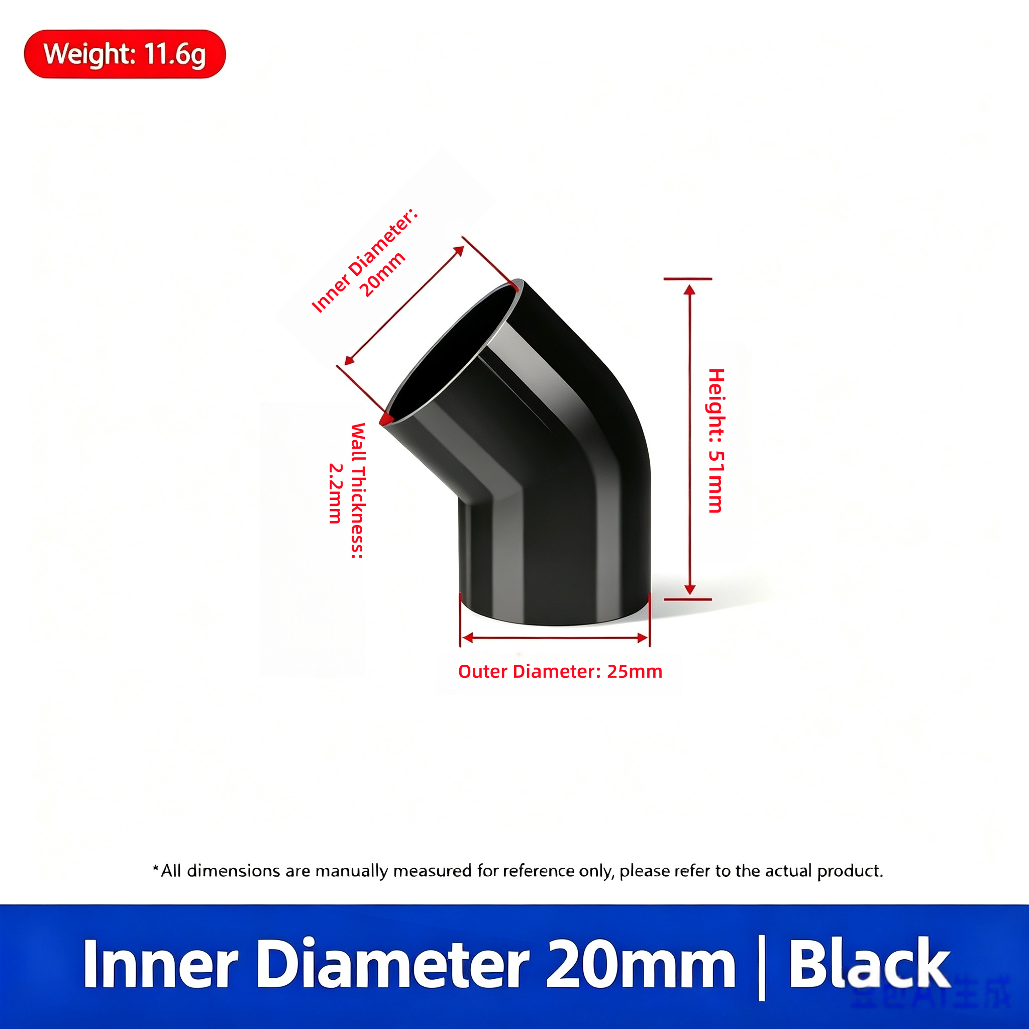 Nero - Diametro Interno 20mm (1400 pezzi per cartone)