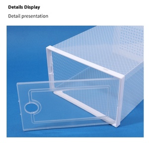 Duy Nhất Dày Trong Suốt Nhựa Đôi Khung Hộp Giày Có Thể Gập Lại Bóng Rổ Giày Lưu Trữ Lật Bìa Cho Phòng Khách Bán Buôn - Product Image 6