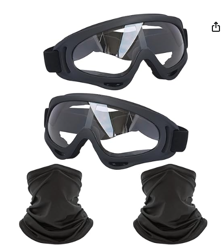 1 paire de lunettes + 1 masque Noir-transparent