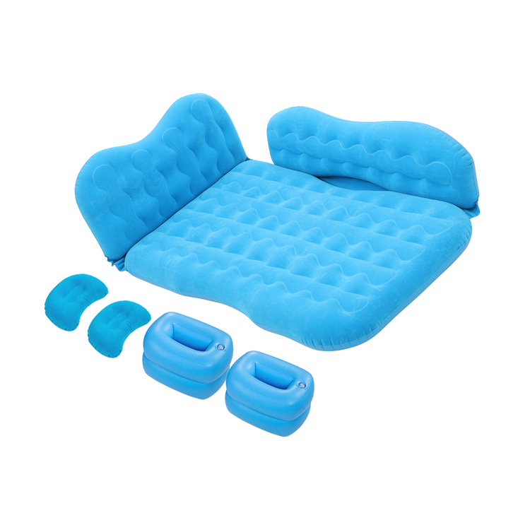 Lit gonflable enfant élargi bleu clair floqué