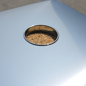 Woodview <span class=keywords><strong>Metal</strong></span> çöp kutusu ile sürdürülebilir açık dikdörtgen çöp tenekesi paslanmaz demir çelik Park sokak ayakta yapısı - Product Image 6