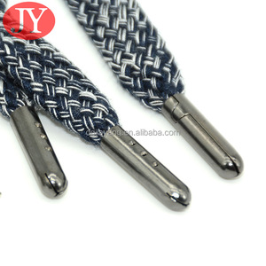 Algodón plano de alta calidad para cordones de fábrica de China Extremos aglet de encaje de metal de goma personalizados con puntas de metal coloridas para zapatos - Product Image 3
