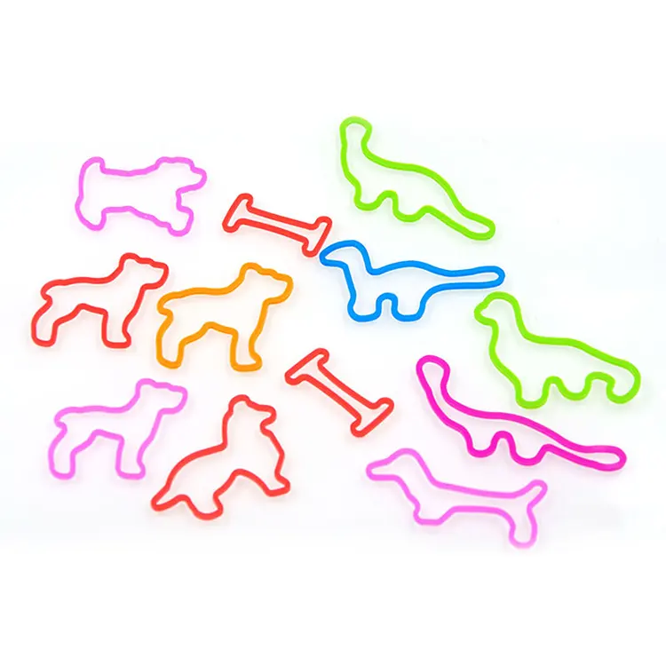 Wholesale Party Favors Fun Silly Assorted Zoo Animal Shaped Bracelet Hair Silicone Rubber Band