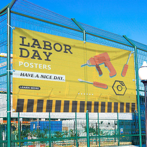 Tùy chỉnh quảng cáo khuyến mại ngoài trời PVC Flex lưới tường biểu ngữ in ra kinh doanh Vinyl Cờ biểu ngữ Đăng với logo in ấn - Product Image 2