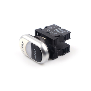 HUAWU NEW M22 Series 22mm Double <strong>Push</strong> <strong>Button</strong> <strong>Switch</strong> <strong>Push</strong> <strong>Button</strong> <strong>Switch</strong> Double Pole with LED <strong>Indicator</strong> Light - Product Image 1