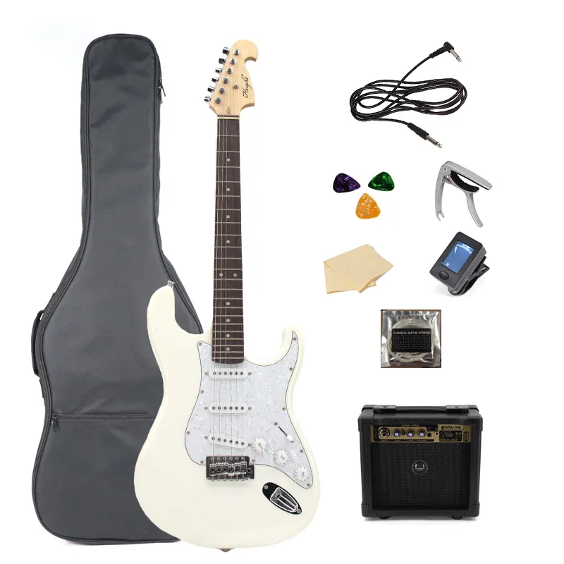 2022 Fast Shipping ST Electric Guitar Kit Solid Bass Wood Guitar Electric 6 Strings Guitarra Electrica Guitarras-electricas-