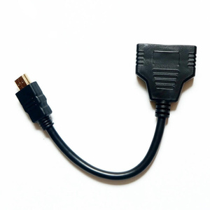 High Quality <strong>HDMI</strong> 1 Male to 2 Female Adapter 1in 2 Out Distributor Revolution Double Bus Split Screen Conversion Line HDTV Cable - Product Image 2