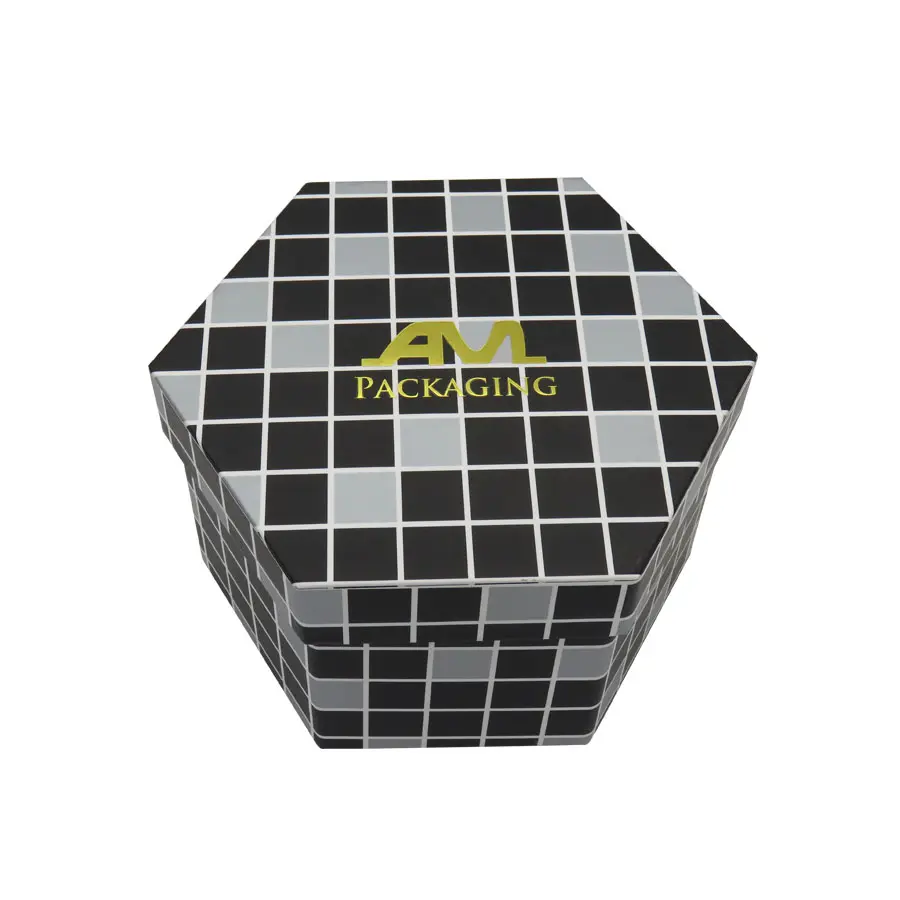 Изготовленный на заказ логотип Роскошная модная Презентация бумажная коробка шестиугольная Свеча парфюмерная Подарочная коробка с 4C печатью матовая ламинированная пища