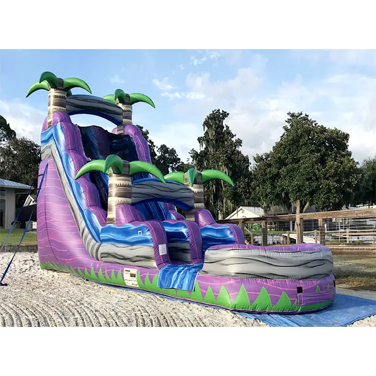 Tobogán de agua inflable con piscina para niños y adultos, pista de obstáculos grande para saltar de 22 pies, barato, comercial, gran oferta