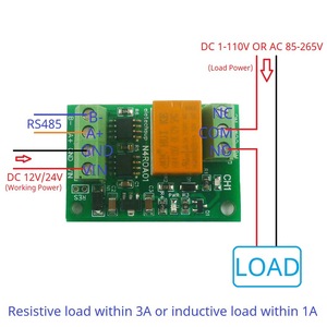 1-2CH DC 12V 24V Micro tamaño 3A RS422 RS485 placa de relé PC UART Módulo de interruptor de puerto serie MODBUS RTU módulo de salida Digital - Product Image 3