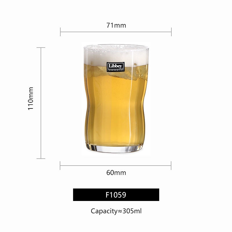 Clear 305ml stacked stripe cup f1059