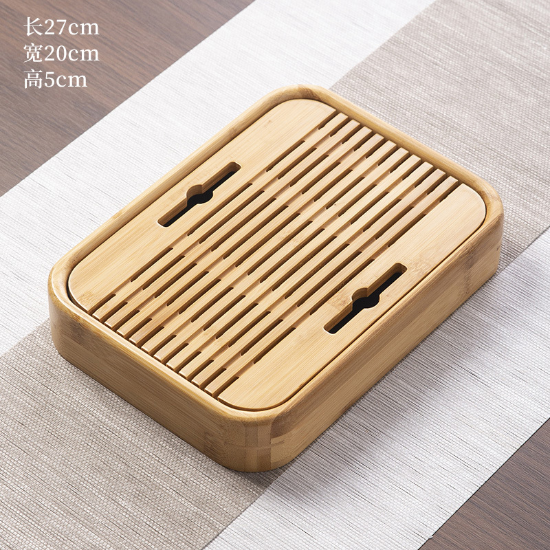 Natural bamboo tea tray, 27*20*5CM