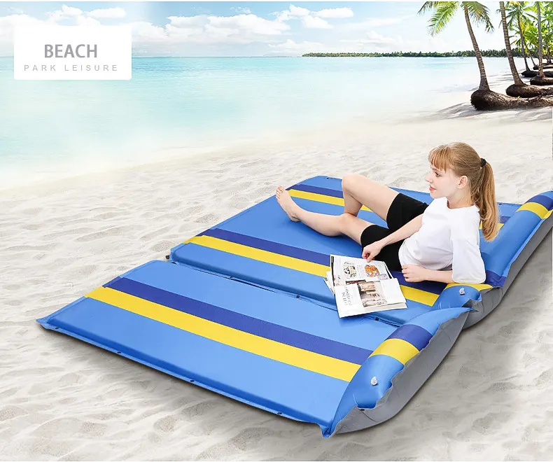 Colchão de ar autoinflável ultraleve, almofada de dormir widen emenda cama inflável para praia, piquenique, acampamento, barraca