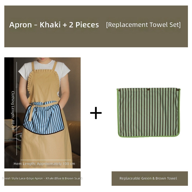 Tablier kaki 2 serviettes