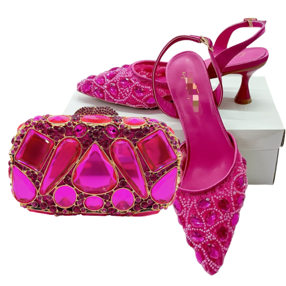 1 fuchsia shoes and bag