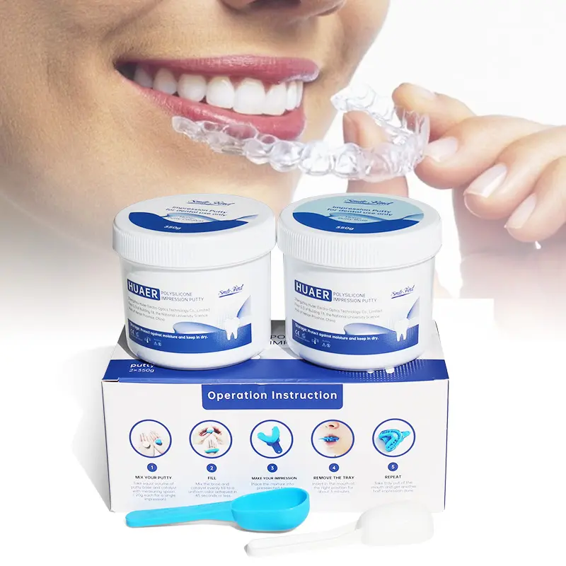 Kit de impressão clínica dentária aprovada do ce, material de massinha do polisilicone para o molde dos dentes