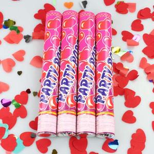 80cm Handheld Confetti <strong>Cannon</strong> Custom Paper Heart Rose Petal Confetti Wedding Party Supplies
