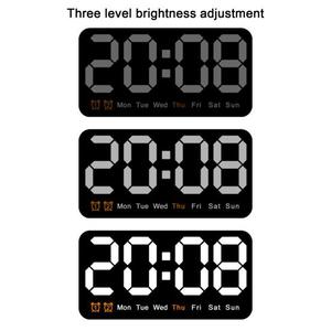 Hochwertiges großes display led digitale Wanduhr Helligkeit einstellbar sprachgesteuertes display Temperatur Schreibtisch Wecker