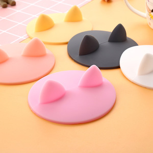 A2473 Creative Cat Ear Silicone <strong>Cup</strong> Cover Cute Round <strong>Cup</strong> Cover with Classic Design for Partying - Product Image 4
