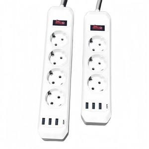 <strong>Multi</strong> <strong>Function</strong> China EU Power Strip Power Strip 4 Outlet Electrical Power Strips Plug White Black - Product Image 1