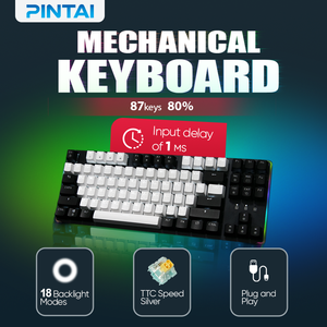 RGB 87 Phím Bàn Phím Cơ Khí Backlit Chơi Game Bàn Phím Song Ngữ Keycaps Tiếng Anh Và Tiếng Nga - Product Image 2