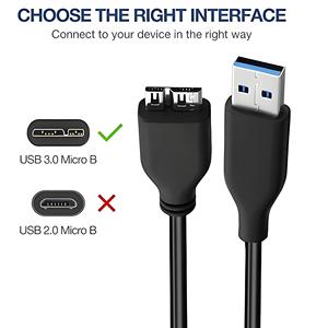 2025外付けハードドライブ用高速USB 3.0データケーブルマイクロBからUSB 5Gbpsサムスン/WD/シーゲートプラグアンドプレイ